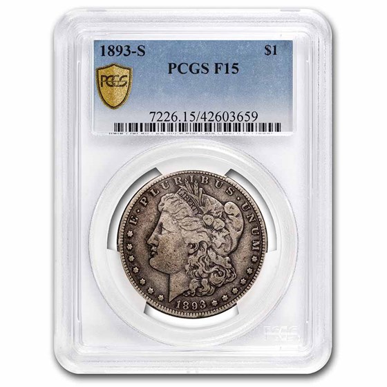 1893-S Morgan Dollar Fine-15 PCGS 1893-S Morgan Dollar Fine-15 PCGS